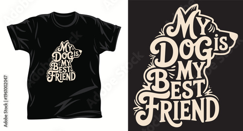 Dog graphic vector T shirt design print.