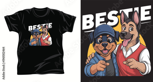 Dog graphic vector T shirt design print.