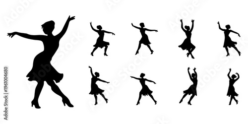 Dynamic Dance Silhouette Vector Poses Collection