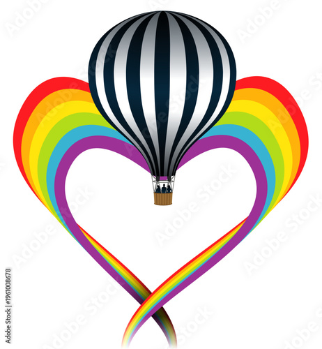 Montgolfière Cœur Ar en ciel 1