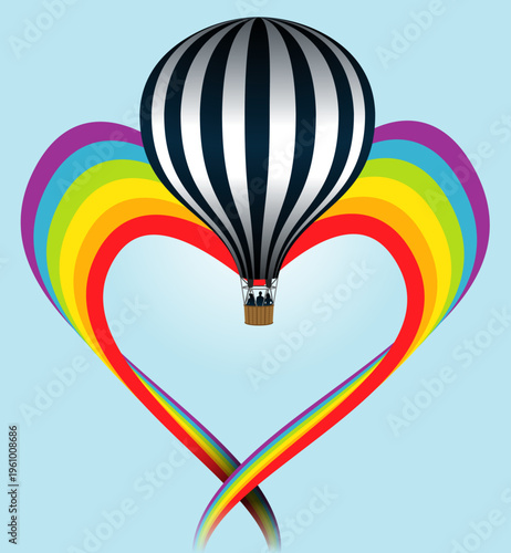 Montgolfière Cœur Ar en ciel 2