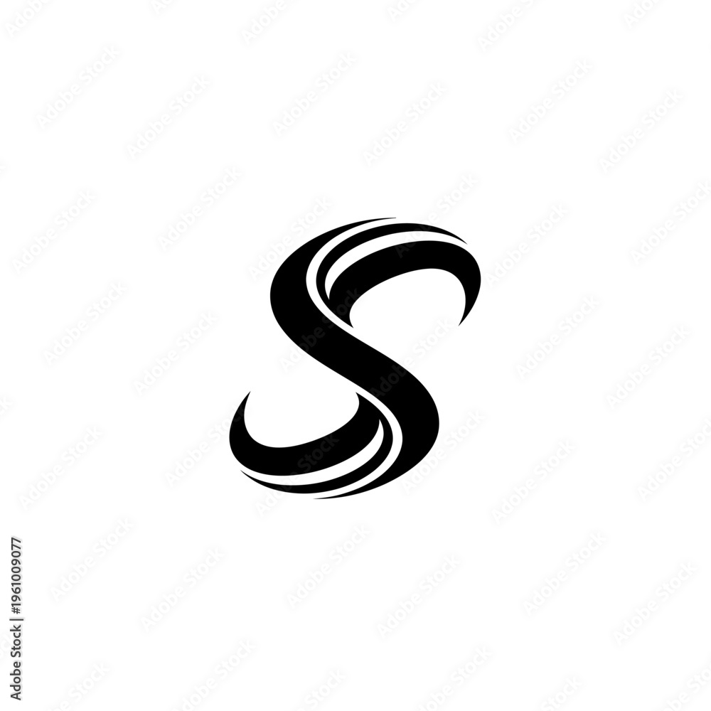 Fototapeta premium Elegant black and white s letter logo design for modern branding