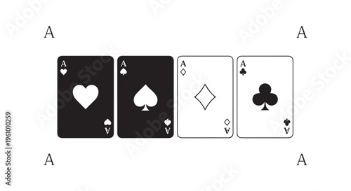 Ace of all four suits in a single line