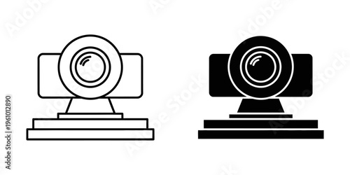 modern webcam devices flat design vector illustration on white background