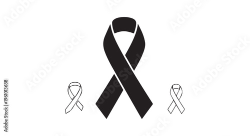 A symbolic representation of awareness and support through ribbons