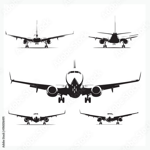 commercial airplane silhouettes
