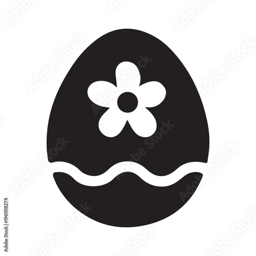 Vector illustration of easter egg with an abstract flower