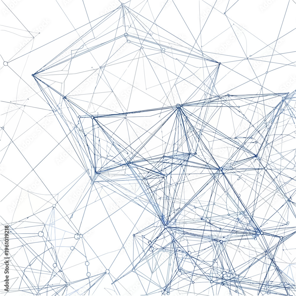Obraz premium Geometric Network Connections Lines Nodes.