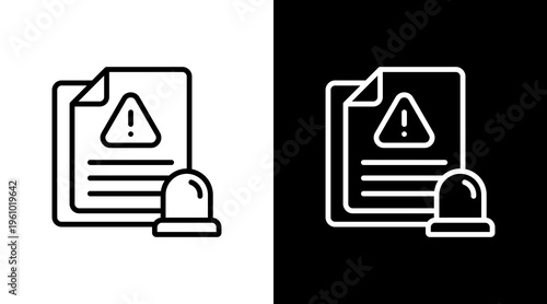 Incident Report White Icon Set Design