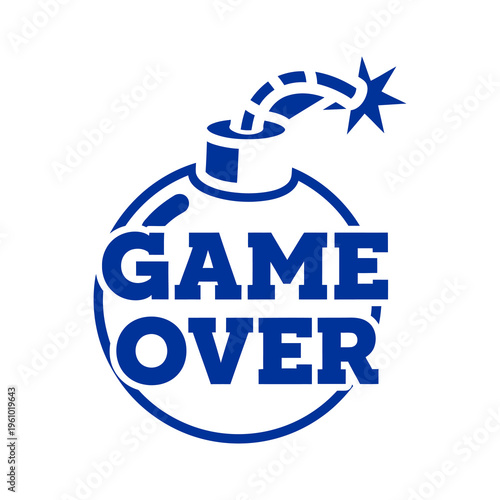 Game Over logo with bomb icon.