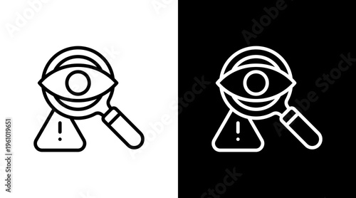 Threat Detection White Icon Set Design