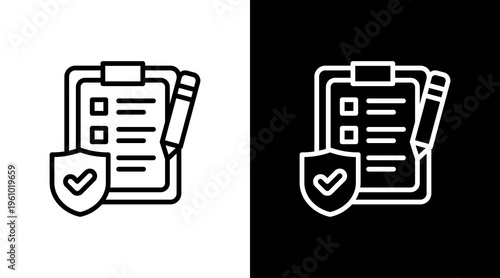 Assessment Checklist White Icon Set Design
