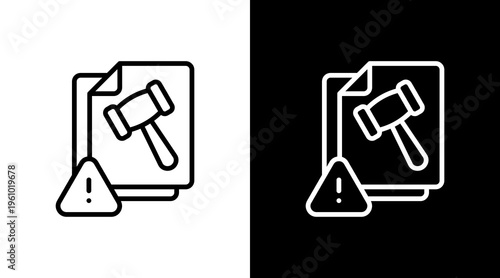 Compliance Risk White Icon Set Design