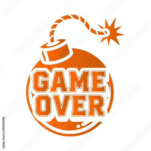 Orange bomb graphic with a lit fuse and 'GAME OVER' text, symbolizing the end of a game or a critical failure.