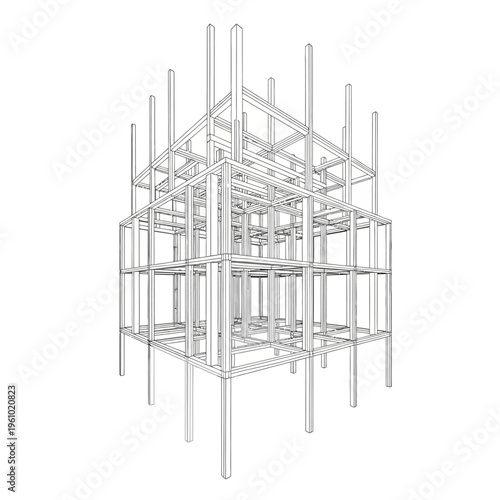 Steel Building Framework Construction Structure.