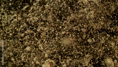 Freeze Motion Shot of Soil ...