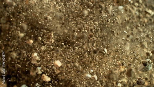 Freeze Motion Shot of Soil ...