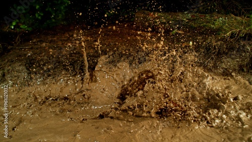 Freeze Motion Shot of Mud S...
