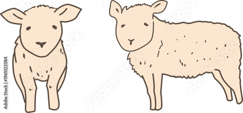 子ヒツジのイラストセット