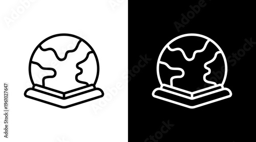 Education Globe White Icon Set Design
