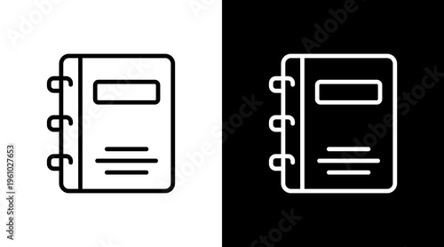 Notebook White Icon Set Design