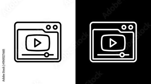 Online Course White Icon Set Design
