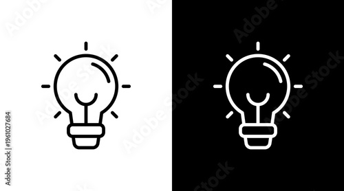 Light Bulb White Icon Set Design