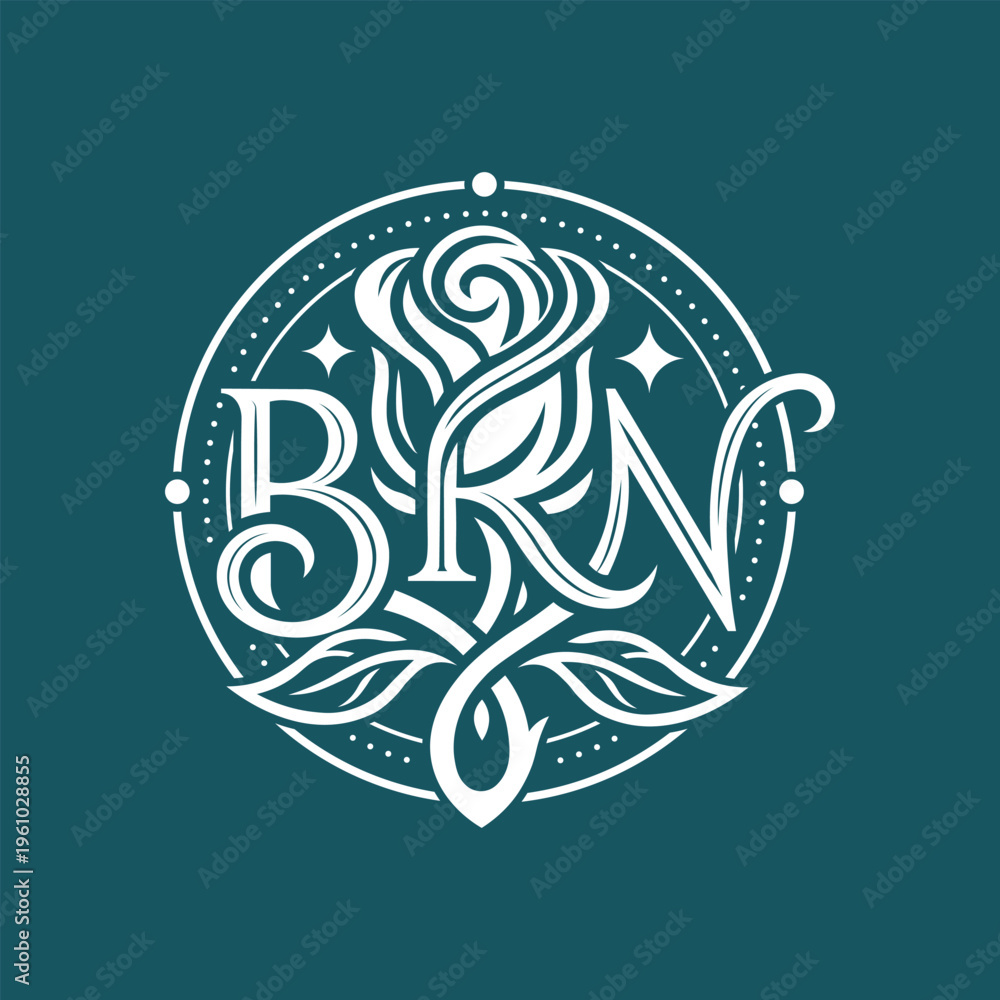 Naklejka premium brn logo vector illustration of an abstract background