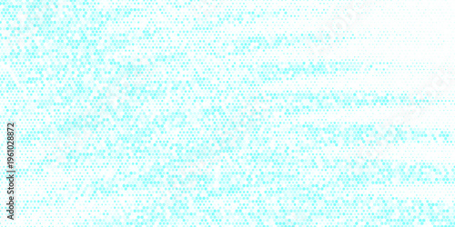 Hexagon halftone gradient texture. Abstract black grunge background. Geometric retro halftone tech wallpaper. Fading wavy hexagonal pattern backdrop. Vector vanishing honeycomb grunge bitmap overlay