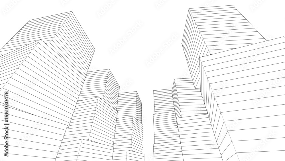 Fototapeta premium modern abstract modular architecture 3d rendering