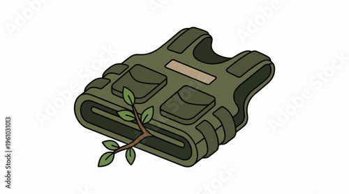Vest with a plant growing from it symbolizing growth and renewal