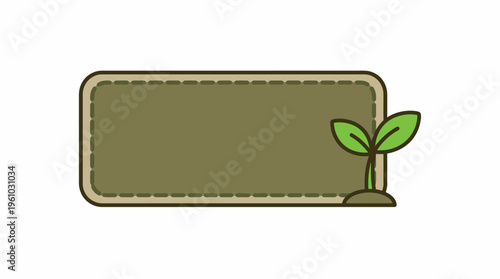 Eco-Friendly Label with Fresh Green Sprout Symbolizing Growth and Sustainability