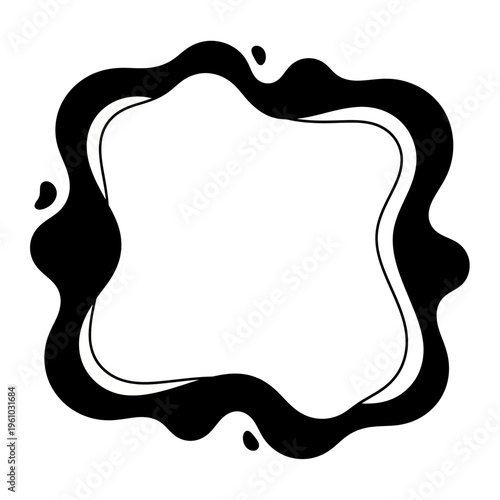 Slika na platnu Black and white abstract shape design.