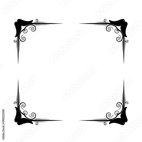 Black ornate corner border designs.