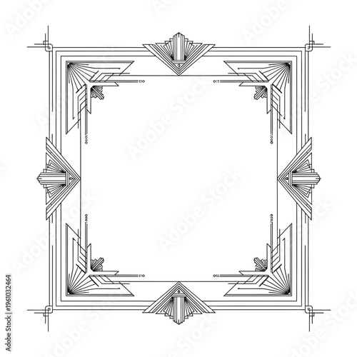 Geometric Art Deco Frame Design Element.