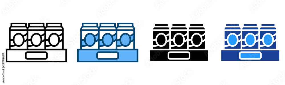 Obraz premium Canned Drink Icon Multiple Style Vector Collection 