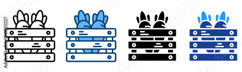 Carrot Vegetables Icon Multiple Style Vector Collection   