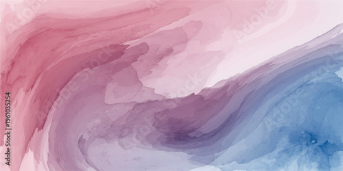 Abstract watercolor background with a purple and rose pink grunge texture featuring a soft marble pattern on silk fabric material and violet paint art.