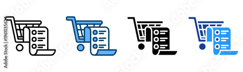 Grocery List Icon Multiple Style Vector Collection   