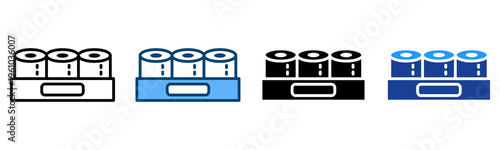 Toilet Paper Icon Multiple Style Vector Collection   