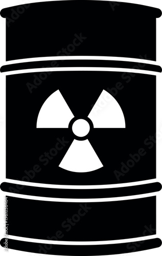 Radioactive Waste Barrel Icon Nuclear Energy Toxic Vector Silhouette