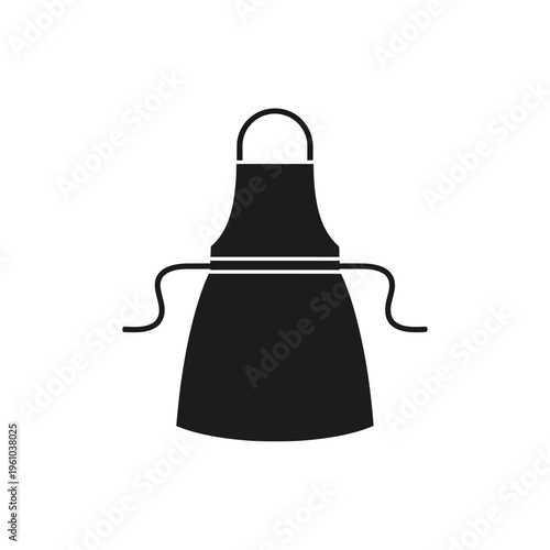 Black Apron with Neck Strap.