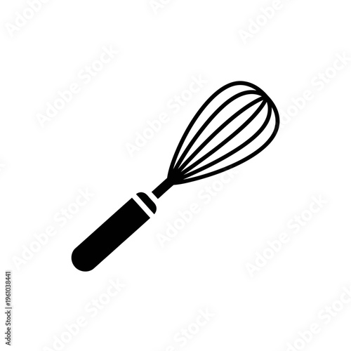 Black kitchen whisk utensil tool.
