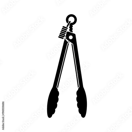 Black silhouette of kitchen tongs.