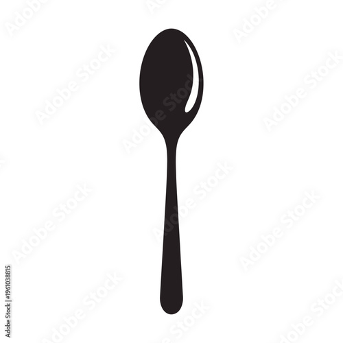 Black spoon eating utensil only.
