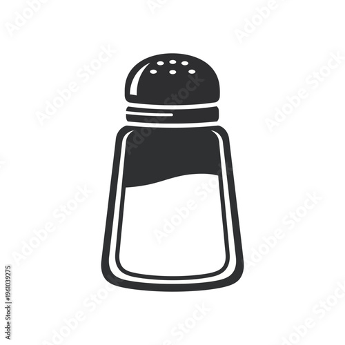 Salt shaker with lid on top.