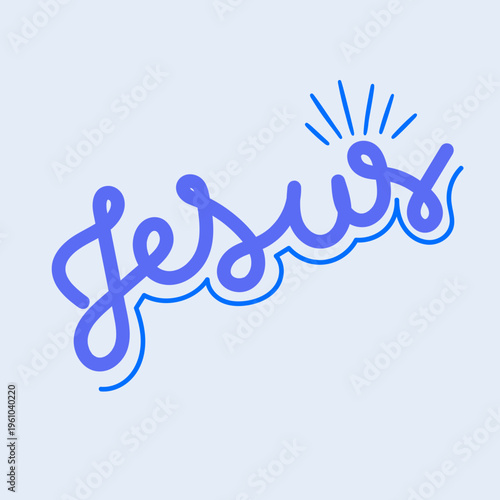 Lettering Jesus em Caligrafia Religiosa Tipografia Cristã em Vetor