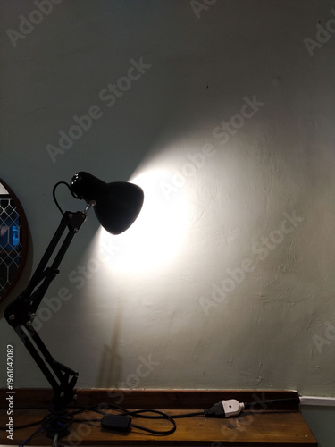 Bedroom lamp decoration with wall background