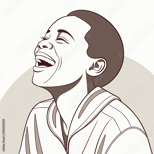 A smiling woman with short hair