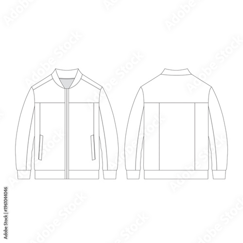 Foto Winter jacket fashion flat sketch and illustration